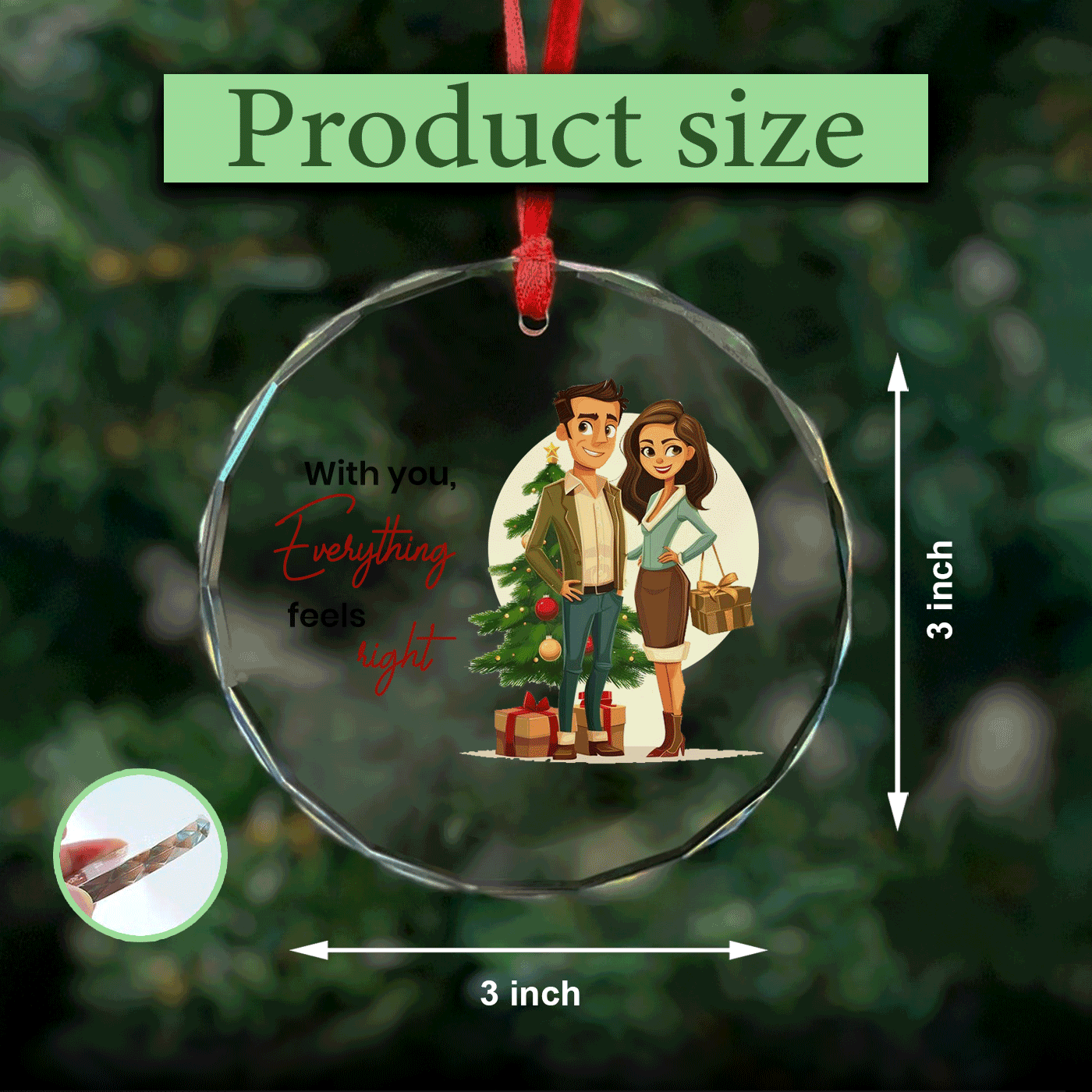 Christmas Couple | Celebrate the Joy of the Holidays | Glass Ornament